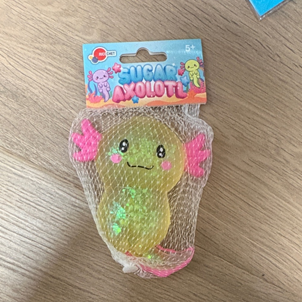 Sugar Axolotl Plush Toy - Green with Pink Accents by
